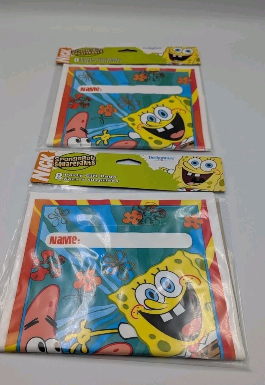 Spongebob & Patrick Party Bag 2004 Nickelodeon Nos Vintage Green Label Bundle